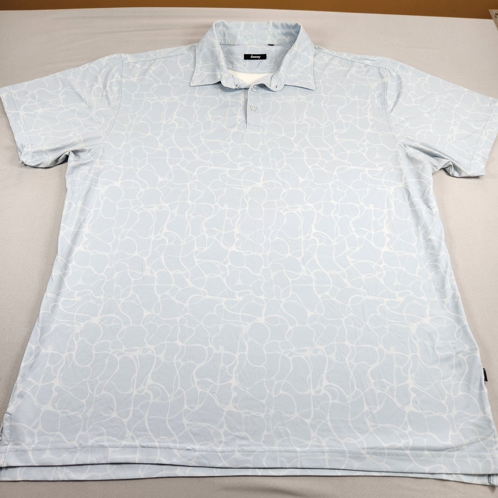 Breezy Golf Polo Pool Water Pattern XXL 2XL Performance Stretch